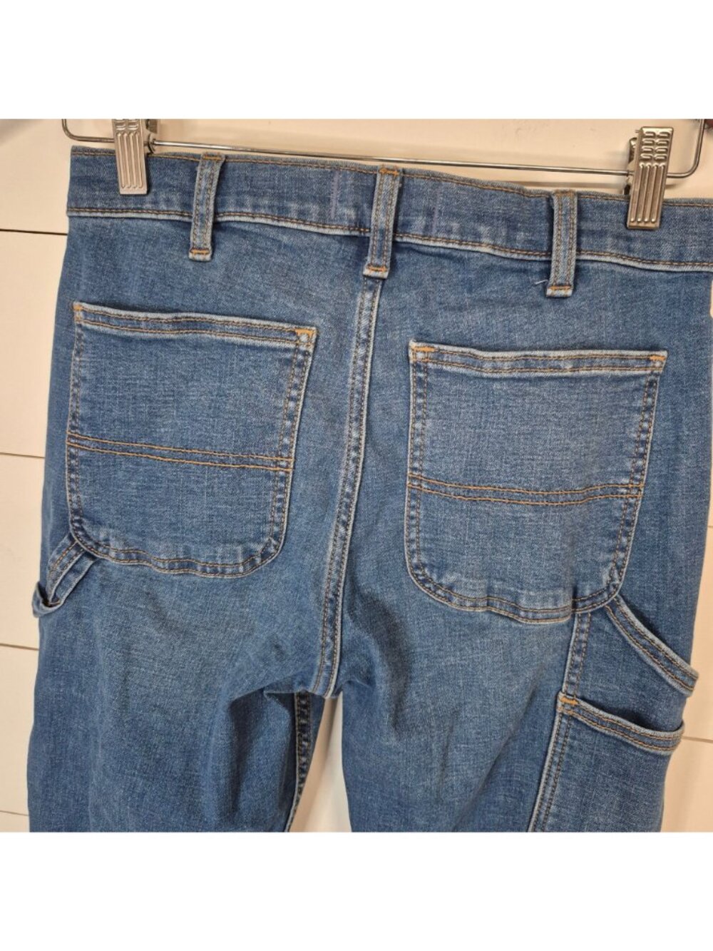 Abercrombie Kids Loose Fit carpenter jeans in a blue wash Size 13/14 Adjustable - Picture 10 of 11